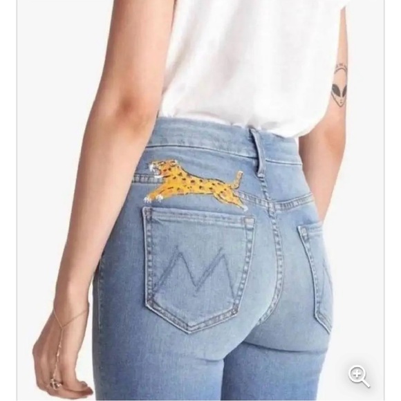 Mother TIGER High Waisted Looker Ankle Fray LSU Auburn Clemson 25 - Picture 3 of 9